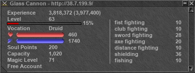 Signature for player Glass Cannon